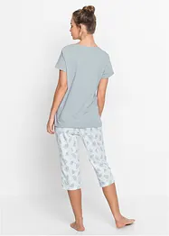 Capri Pyjama mit kurzen Ärmeln, bonprix