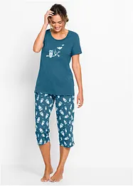 Capri Pyjama mit kurzen Ärmeln, bonprix