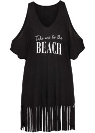 T-shirt de plage à franges et découpes, bpc selection