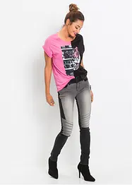 Zweifarbige Skinny Jeans mit Teilungsnähten, bonprix