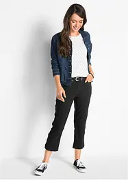 Pantalon 7/8 fendu en bengaline avec taille confortable, bonprix