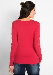 Pull col en V en fine maille, bonprix