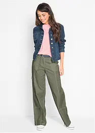 Cargo Jeans aus Baumwolle, Mid Waist, bonprix