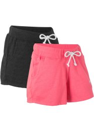 Sweat-Shorts (2er Pack), kurz, bpc bonprix collection