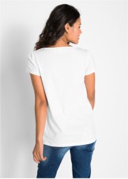 Baumwoll Shirt mit Spitze, Kurzarm, bpc bonprix collection