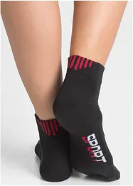 Sportsocken mit Schriftzug mit Bio-Baumwolle (5er Pack), bonprix