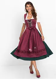 Dirndl à tablier en satin brodé (ens. 2 pces), bonprix