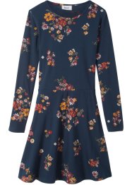 Mädchen Langarm-Jerseykleid mit Blumenmuster aus Bio-Baumwolle, bpc bonprix collection