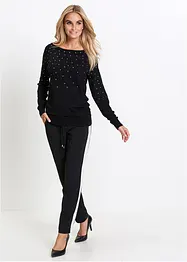 Long-Pullover mit Glitzersteinen, bonprix