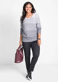 Pull col rond avec dégradé de couleur, manches longues, bonprix