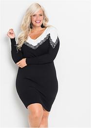 Strickkleid mit Spitzeneinsatz, BODYFLIRT boutique