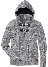 Pull coton à capuche en grosse maille, bonprix