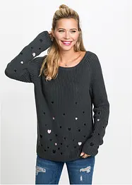 Pullover mit Herzen, bonprix