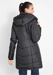 Long-Steppjacke, wattiert mit Kragen und Kapuze, bonprix