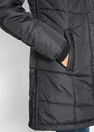 Long-Steppjacke, wattiert mit Kragen und Kapuze, bonprix