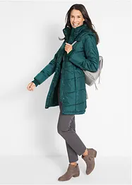 Long-Steppjacke, wattiert mit Kragen und Kapuze, bonprix