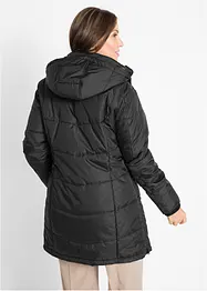 Long-Steppjacke, wattiert mit Kragen und Kapuze, bonprix