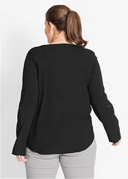 Blouse en viscose col V, manches longues, bonprix