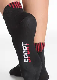 Sportsocken mit Schriftzug mit Bio-Baumwolle (5er Pack), bonprix