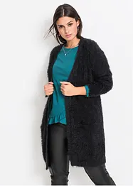 Longstrickjacke in Flauschoptik, bonprix