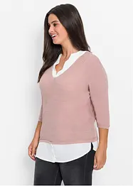 Pull à empiècement chemisier, bonprix