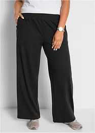 Pantalon ample en Punto di Roma avec taille confortable, bonprix