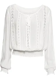 Blouse avec dentelle au crochet, bonprix