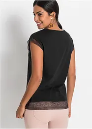 Boxy-Shirt mit Spitze, bonprix