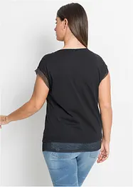 Boxy-Shirt mit Spitze, bonprix