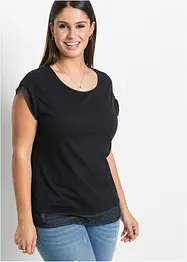 T-shirt boxy à dentelle, bonprix