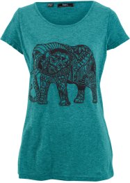 Baumwoll-Shirt mit plaziertem Print, kurzarm, bpc bonprix collection