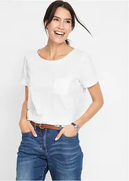 T-shirt en coton fil flammé avec poche poitrine, bonprix