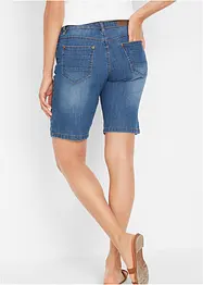 Bermuda en jean stretch avec revers coloré, bonprix