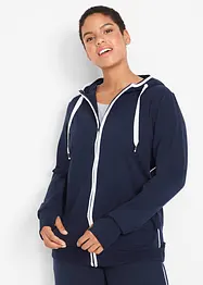 Sweat zippé en coton extensible, bonprix