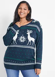 Pull à motif hivernal, bonprix