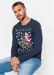 Langarmshirt mit Weihnachtsmotiv, Slim Fit, bonprix