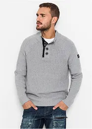 Stehkragen-Pullover mit recycelter Baumwolle, bonprix