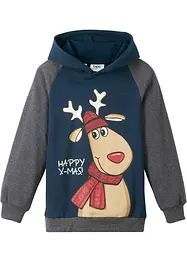 Jungen Kapuzensweatshirt mit Weihnachtsmotiv, bonprix