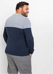 Pull coton style block en fine maille, bonprix