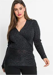 Pull côtelé avec lurex, bonprix