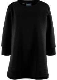 Sweat-shirt long à structure côtelée horizontale, manches 3/4, bpc bonprix collection