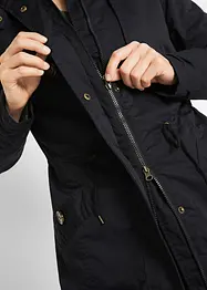 Langer Trenchcoat mit Kapuze, tailliert,  leicht wattiert, bonprix