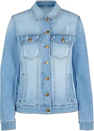 Jeansjacke mit seitlichem Rippeinsatz, bonprix