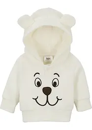 Baby Fleeceshirt mit Kapuze, bonprix