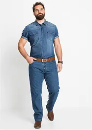 Jeanshemd aus Bio-Baumwolle, Slim Fit, Kurzarm, bonprix