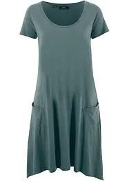 Kurzes Baumwoll-Shirtkleid aus Flammgarn, bonprix