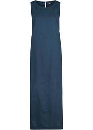 Maxi-Kleid mit Leinen, Lochmuster am Ausschnitt und Seitenschlitz, bpc bonprix collection