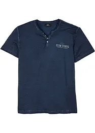 Henleyshirt, Kurzarm in gewaschener Optik aus reiner Baumwolle, bonprix