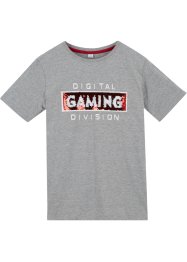 Jungen T-Shirt Gaming mit Wendepaillette aus Bio-Baumwolle, bpc bonprix collection