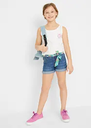 Jeans-Shorts Mid Waist, mit Gürtel, bonprix